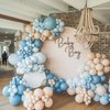 Dusty Blue Balloon Arch Kit,Baby Blue Sand White Matte Balloons for Kids Boy Baby Shower Decorations Birthday Wedding Graduation Bridal Engagement Anniversary Party Supplies