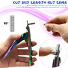 Acrylic Nail Cutter with Magnet Sizer & Length Measurement,Adjustable Stainless Nail Trimmer for Salon Home Nail Art, Professional Nail Clippers for Precise Manicures (Rainbow)