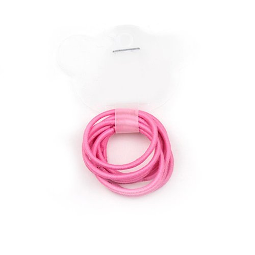 La Tartelette 2.4 cm Elastic Bands Hair Ties Children Rubber hair headbands - 10 Pcs (Rose Pink)