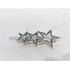 Generic Silver metal triple star hair clip clamp barrette snap clip