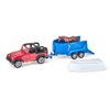 Siku 1651, Jeep with Horse Trailer, Metal/Plastic, Multicolour, Incl. 1 Toy Horse, Opening Loading Flap
