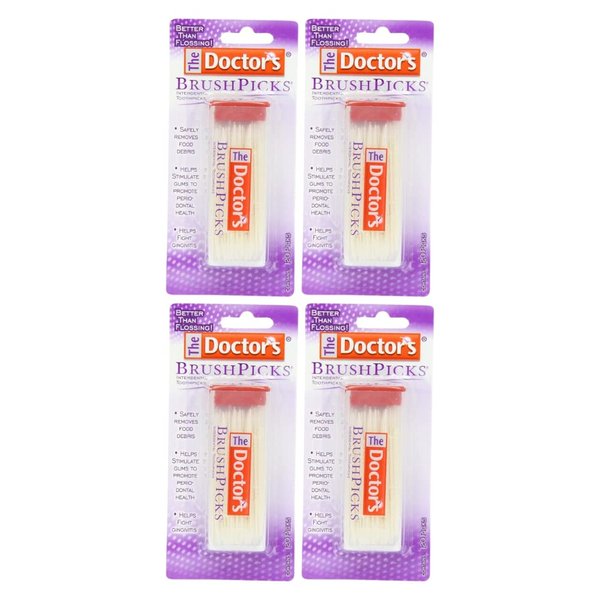 The Doctor's BrushPicks Interdental Toothpicks, 120 count. (Pack of 4)
