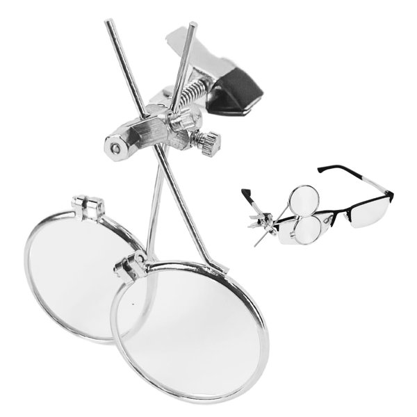 MAXIMIZE Double Loupe Clip On to Eyeglass Frames | Magnification 3X Each & 6X Combined Power | Built for Jewelry Repair, Watchmaking, Electronics Repair, and Steampunks