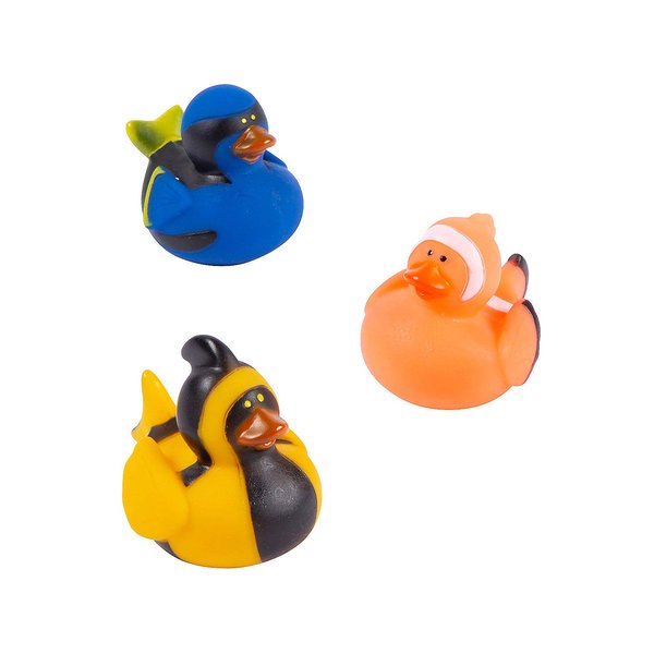 Fun Express Fish Rubber Duckies (Set of 12) Under The Sea and Ocean Party Favors and Supplies