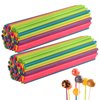 Lollipop Sticks, 6 Inch Paper Cake Pop Sticks Reusable Plastic Cake Lollipop Stick for Candy Chocolate Cookie (Multicolor, 200 Pcs)