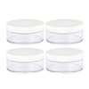 AKOAK Capacity 30 ml(1 oz) Empty Reusable Plastic Loose Powder Compact Container DIY Makeup Powder Case with Sifter and Lined Screw Lid,White Lid,Pack of 4