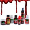 TOXIX Liquid Latex and Fake Blood Kit, 1 fl oz each, Clear Latex and Realistic Red Blood for Special Effects, Halloween Costumes, Scars, Wrinkles, Wounds, Bites, RED/CLEAR