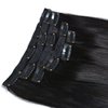 20"Real Clip in Hair Extensions Remy Human Hair Double Weft Thick to Ends Jet Black(#1) 6pieces 85Grams/2.98oz