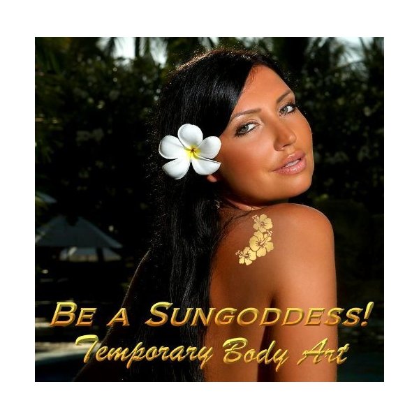SUNGODDESS Gold Temporary Tattoos - 3 Sets +30 Appliques