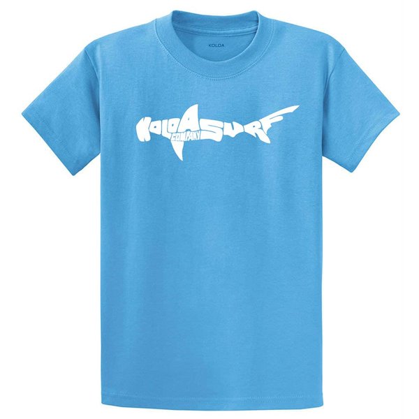 Joe's USA Youth Koloa Surf Hammerhead Shark Logo Short Sleeve Cotton T Shirt S Aquatic Blue