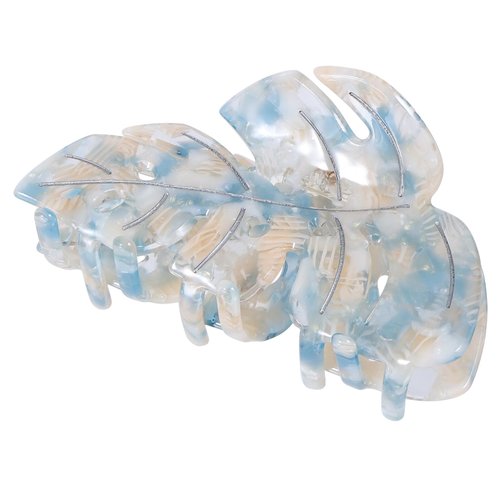 Big Hair Claw Clip 3.5 inch Acrylic Leaf Strong Hold Hair Jaw Clips Banana Barrettes Grip Non-Slip for Women Girls Thick Thin Spring Hair Accessories Hawaii Tropical Party Gift