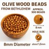 Holy Land Market Olive Wood Rosary Beads 8mm - 500 Beads, Handcrafted in Bethlehem, Prayer & Meditation, Olive Beads from Holy Land