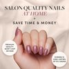 Glamnetic Press On Nails - Fall Mauve | Opaque Muted Blush Mauve Short Oval False Nails, Reusable Stick On Fake Nails with Glue | Salon Quality | 15 Sizes - 30 Nail Kit