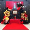 Movie Night Themed Balloon Garland Arch Set 119pcs Red Black Gold with Mylar Camera Stars Popcorn Movie Clapperboard Balloons for Birthday Movie Theme 2025 Graduation Party Decorations