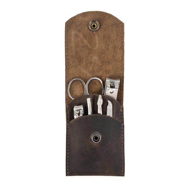 Hide & Drink, Soft Leather Double Nail Clipper Case, Beauty & Personal Care, Commuter & Nomad Gift, Grooming Case, Home & Travel Essentials, Handmade Includes 101 Year Warranty :: Bourbon Brown