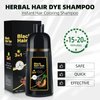Black Hair Dye Shampoo 3 in 1 champu para canas for Gray Hair Coverage Hair Color Shampoo for Women and Men Instant Herbal Ingredients Long Lasting 500ML