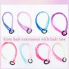 8 Pcs Color Braids Hair Extensions Girls Hairpieces Ponytail with Rubber Bands for Kids Colorful Synthetic Party Hair Accessories