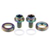 Wanyifa Titanium M8x15mm Bicycle Crank Arm Fixing Bolt with Cap for Square Taper Bottom Bracket Screws Pack of 2 (Rainbow)