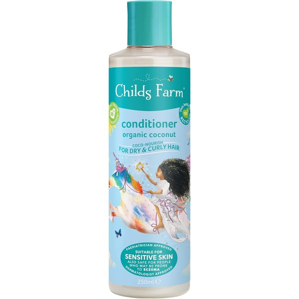 Childs Farm, Kids Coco-Nourish Leave in Conditioner, Organic Coconut,Curly & Coily Hair, Conditions & Nourishes, Suitable for Dry, Sensitive & Eczema-Prone Skin & Scalp, 4.2 Fl Oz
