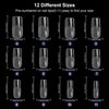 AORAEM Square Nail Tips 600 PCS Artificial Full Cover Nail Tips Soft Clear Gel x Nail Tips 12 Sizes Acrylic Medium Square Press on Nails Tapered Square False Nails with Box for Home DIY Nail Salon