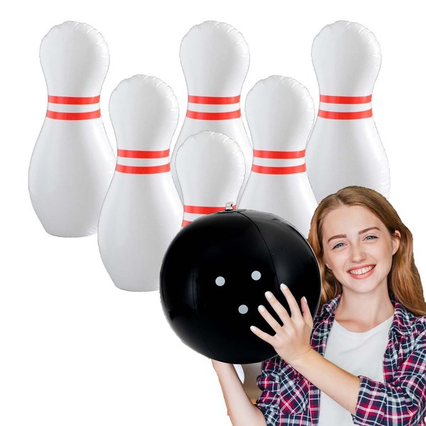 Zloveleexr Inflatable Bowling Set for Kids and Adults, Inflatable Bowling Balls & Pins for Outdoor and Indoor Fit Christmas Birthday Carnival Party Games, Kids Education Motor Skills Outdoor Toys