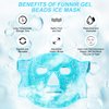 FUNNIR Gel Beads Face Ice Mask Pack- Blue to Reduce Puffiness,Dark Circles, Hot Cold Compress Pack, Face Spa