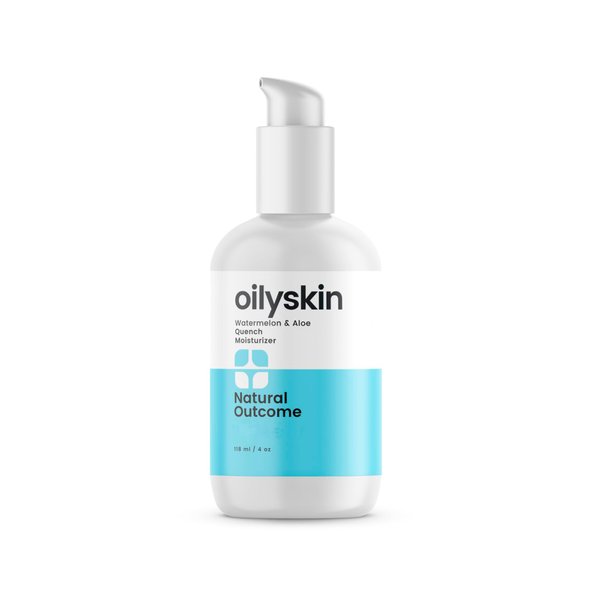 Natural Outcome Oily Skin Moisturizer | Oil Free Daily Facial Moisturizer Gel w/Hyaluronic Acid | Watermelon & Aloe Vera Hydrating Face Lotion | Non-Greasy Lotion for Oily Skin Types | 4 oz