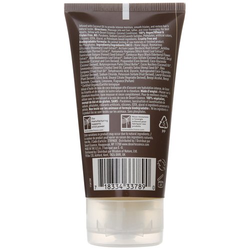 Desert Essence Coconut Shampoo, Nourishing for Dry Hair, Moisturizing, Softening, Hydrating, Anti-frizz, Olive Oil, Aloe Vera, Shea Butter, Paraben & Cruelty Free, 1.5 Fl Oz