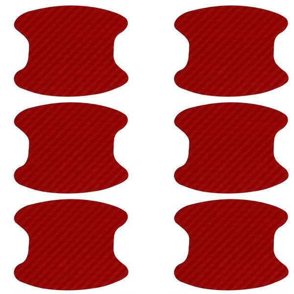 16 Pcs Car Door Handle Protector Sticker, Car Door Handle Cup Protector and Scratch Protectors for Vehicles Universal Carbon Fiber Anti-Scratches Auto Door Handle Protective Film for Most Car(Red)