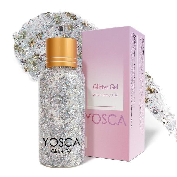 Body Glitter Gel,30ML Holographic Face Adhesive Mermaid Sequins Body Chunky Glitter Powder Liquid Lotion for Women Hair,Festival Carnival Makeup,Girls Stage,Rave Accessories - Diamant Comet