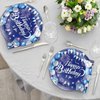 40Pcs Blue Birthday Party Supplies For 20 Guests - Disposable Tableware Blue And Silver Birthday Plates And Napkins Happy Birthday Party Decorations