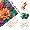 Stained Glass Succulent Puzzles for Adults 1000 Pieces, Mosaic Succulent Plant Puzzle Hard, Impossible Difficult Challenging Puzzles, Colorful Art Stained Glass Puzzle