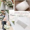 Fangsen Wedding Bridal Veil with Comb 1 Tier Bridal Fingertip veil (Fingertip White)