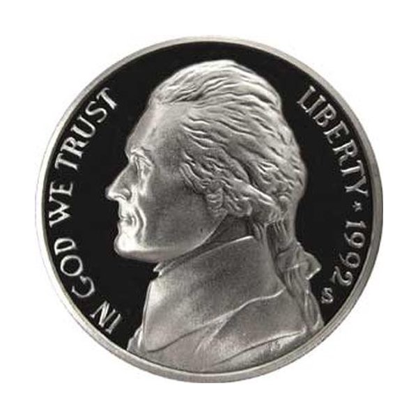 1992 S Gem Proof Jefferson Nickel US Coin