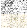 6 Sheet Gold Nail Stickers Black Snake Eyes Leaf Nail Art Stickers 3D Self-Adhesive Bronzing Sun Star Decals Starlight Nail Design Stickers for Acrylic Nail Supplies Women Nail Decorations