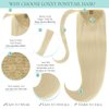 Clip in Ponytail Hair Extensions Long Straight Pony tail Hair Extensions Silky Loxxy 100% Real Remy Long Ponytail Extension Extension 18 Inch Platinum Blonde 80g