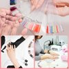 CZWESTC 300 pcs Nail Polish Swatch Sticks, Nail Swatch Sticks with Number Stickers for Color Display, Clear Square-shaped Nail Polish Sample Swatches with Ring for Nail Polish Display and Home DIY