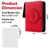 Premium Trading Card Binder 4 Pocket, GEAoffice PU Cover Card Collection Binder for 400 Cards, Sturdy Sports Card Holder for Standard Size Card, Card Album for MTG, TCG, Game&Sports Cards, Red
