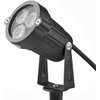 OurLeeme 3 * 3W LED Lawn Garden Flood Light US Plug Yard Patio Path Spotlight Lamp with Spike Waterproof Green Light AC 85-265V
