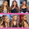 SKYDO Ombre Lace Front Wig Human Hair 4/27 Highlight Honey Blonde13x4 Hd Lace Front Wigs Human Hair Pre Plucked Body Wave Wig Human Hair 180 Density Glueless Wigs Human Hair Wigs for Women 20inch