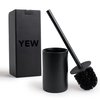 Yew Design - Matte Black Toilet Bowl Brush for Bathroom with Holder - Sleek Design, Sturdy, and Durable