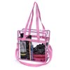 Handy Laundry Clear Tote Bag Stadium Approved - Shoulder Straps and Zippered Top. Perfect Clear Bag for Work, School, Sports Games and Concerts. Meets Stadium Tournament Guidelines. (Pink)