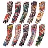 Helitd 10 Pairs Fake Temporary Tattoo Arm Sleeves Fake Tattoo Sleeve 20pcs Tattoo Sleeves for Men Tattoo Sleeves for Woman Tattoo Arm Sleeve Cover for Sports Halloween(Style-1)