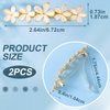 HINZIC 2Pcs 2.64inch Flower Opal Hair Clips Gold Summer Beach Wedding Barrettes Sparkly Fancy Hair Pins Prom Engagement Halloween Decorative Accessories for Women Girls Thick Long Hair