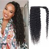 seelaak Kinky Curly Ponytail Extension with Wrap Around 10A Brazilian Ponytail Human Hair 3C Afro Curly Ponytail Clip in Human Hair Extensions Curly Ponytail 18Inch
