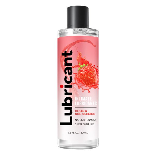 BED GAME No Rinse Water-Based Personal Lubricant, Strawberry Flavored Lube, Intimate Longlasting Non-Sticky Gel for Couples Massage (Strawberry)