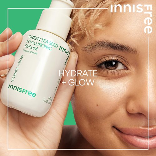 innisfree Green Tea Seed Hyaluronic Serum Refill with Panthenol and Niacinamide, Korean Face Serum for Hydration and Glow