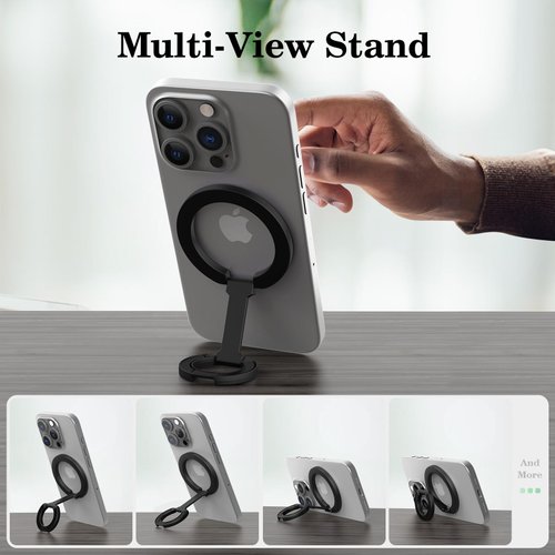 TDTOK Upgraded for Magsafe Magnetic Phone Ring Holder, Dual-Sided Magnet Cell Phone Grip Adjustable Finger Ring Kickstand Magnet Phone Holder Grip for iPhone, iPad, Android Smartphones
