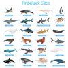 SCAHOW 24pcs Sea Creature Figurines - Realistic Ocean Animal Figures with Sharks, Whales & Octopus - Great for Easter Egg, Cake Topper & Gift