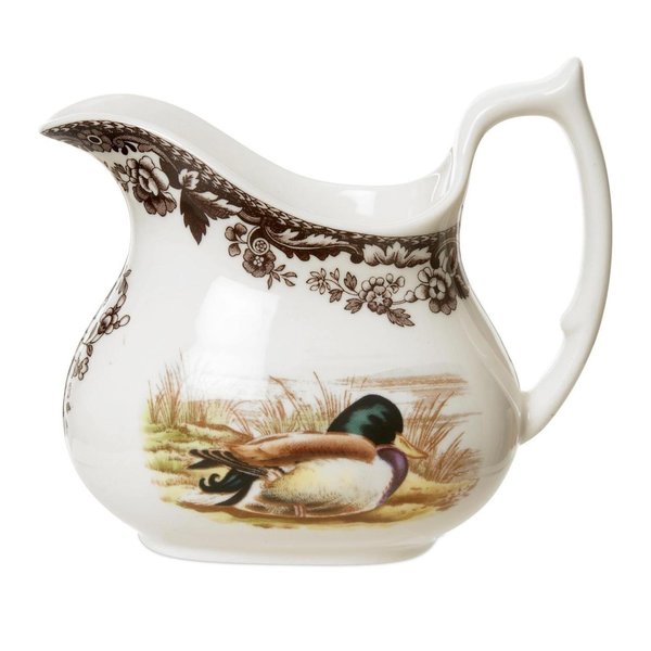 Spode Woodland Creamer with Mallard Motif | 8 Oz Creamer Pitcher for Kitchen, Tea, Coffee and More | Small Milk Pitcher Made from Fine Porcelain | Microwave and Dishwasher Safe